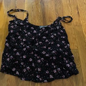 “Don’t Ask Why” 2 Black Floral Tank Top - Scroll to see both tops